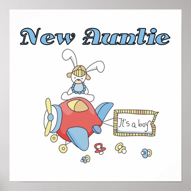 Aeroplane New Aunt of Boy T-shirts and Gifts Poster (Front)