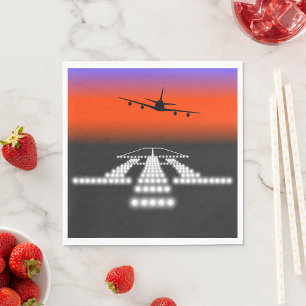 Aeroplane Night Landing Napkin