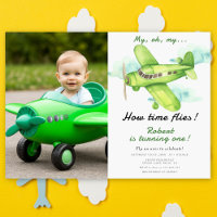 Aeroplane Oh My Time Flies Travel First Birthday