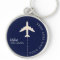 aeroplane on blue keychain with name