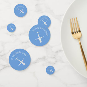 Aeroplane on Blue Personalised Confetti