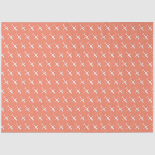 Aeroplane on Coral Pink Tissue Paper (Front)