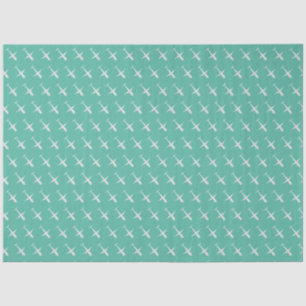 Aeroplane on Greeny Blue Mint Tissue Paper