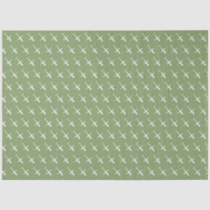 Aeroplane on Grey Geen Tissue Paper