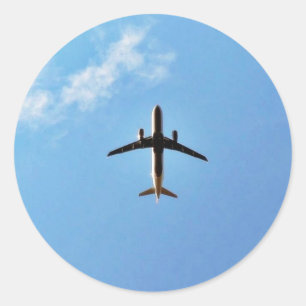 Aeroplane On Sky Classic Round Sticker