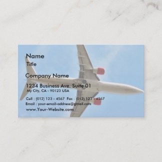 Aeroplane On Sky Close Up Business Card