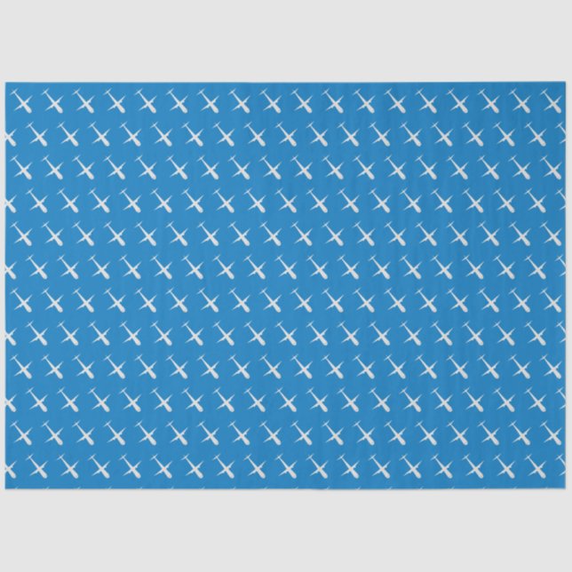 Aeroplane on Water Blue Tissue Paper (Front)