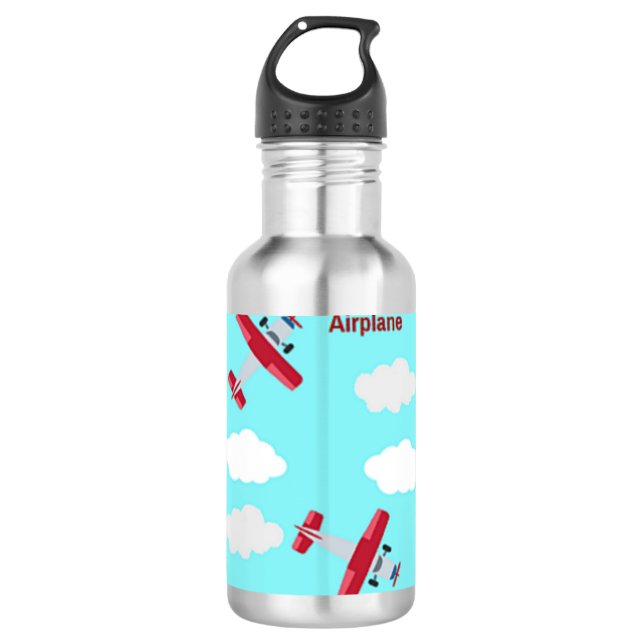 Aeroplane pattern on blue 710 ml water bottle (Front)