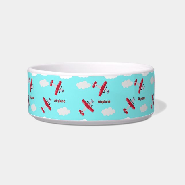 Aeroplane pattern on blue bowl (Front)