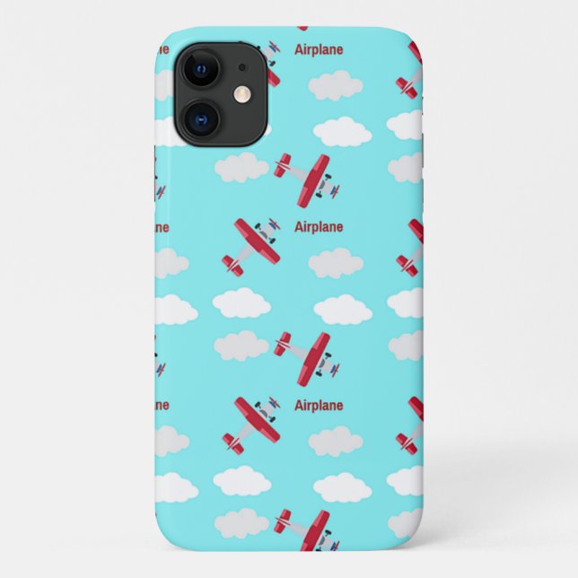 Aeroplane pattern on blue Case-Mate iPhone case (Back)