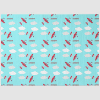 Aeroplane pattern on blue tissue paper