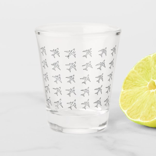 Aeroplane Pattern Shot Glasses (Front)