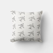 Aeroplane Pattern Throw Pillows