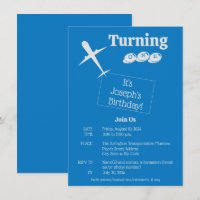 Aeroplane Personalised Birthday Invitation Card