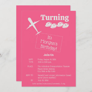 Aeroplane Personalised Birthday Invitation Card