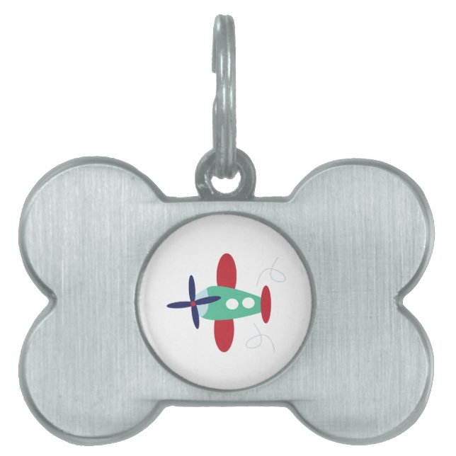 Aeroplane Pet Name Tag (Front)