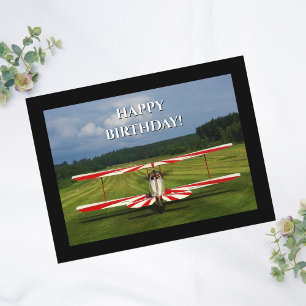 Aeroplane photo, Cool Aviation Birthday Postcard