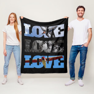 Aeroplane Photo, Love Word, Simple Aviation Fleece Blanket