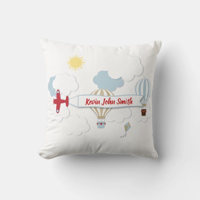 Aeroplane Pillow Baby Keepsake (Front)