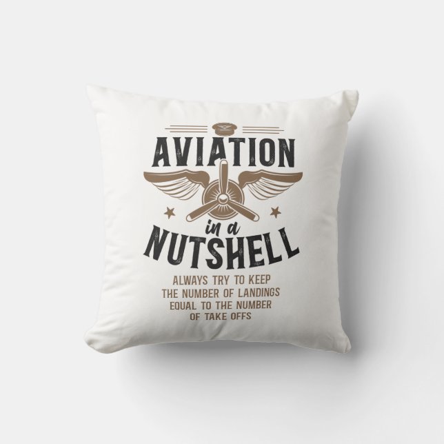 Aeroplane Pilot Aircraft Aviation In A Nutshell Cushion (Front)