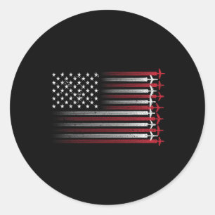 Aeroplane Pilot Art For Men Women Aviation 4th Of Classic Round Sticker