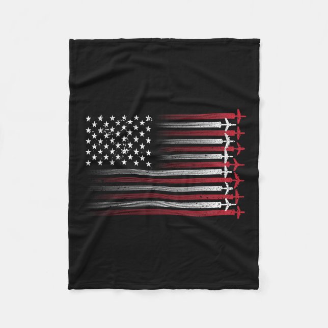 Aeroplane Pilot Art For Men Women Aviation 4th Of  Fleece Blanket (Front)