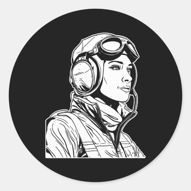 Aeroplane Pilot Aviation Aircraft Flying Fly Aviat Classic Round Sticker (Front)
