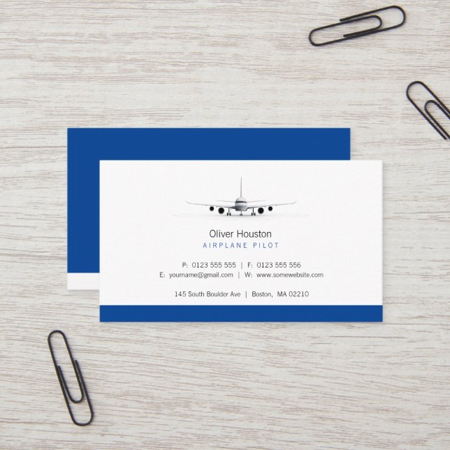 Aeroplane Pilot | Aviation Business Card (Front/Back In Situ)