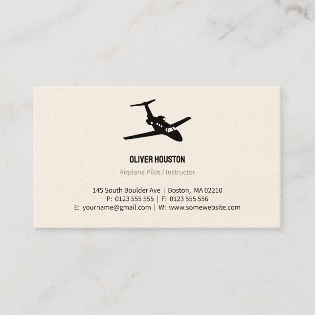 Aeroplane Pilot | Aviation Business Card (Front)