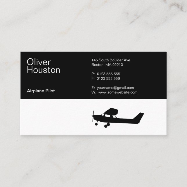 Aeroplane Pilot | Aviation Business Card (Front)