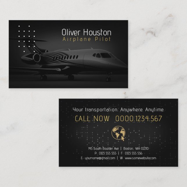 Aeroplane Pilot | Aviation Business Card (Front/Back)