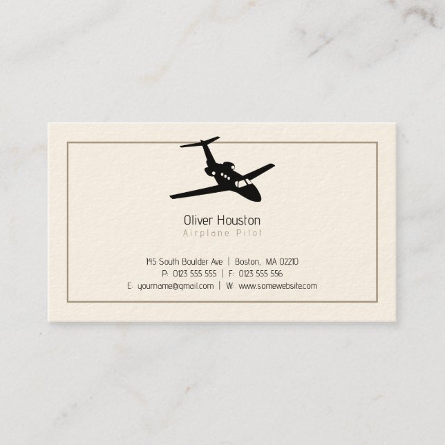 Aeroplane Pilot | Aviation Business Card (Front)