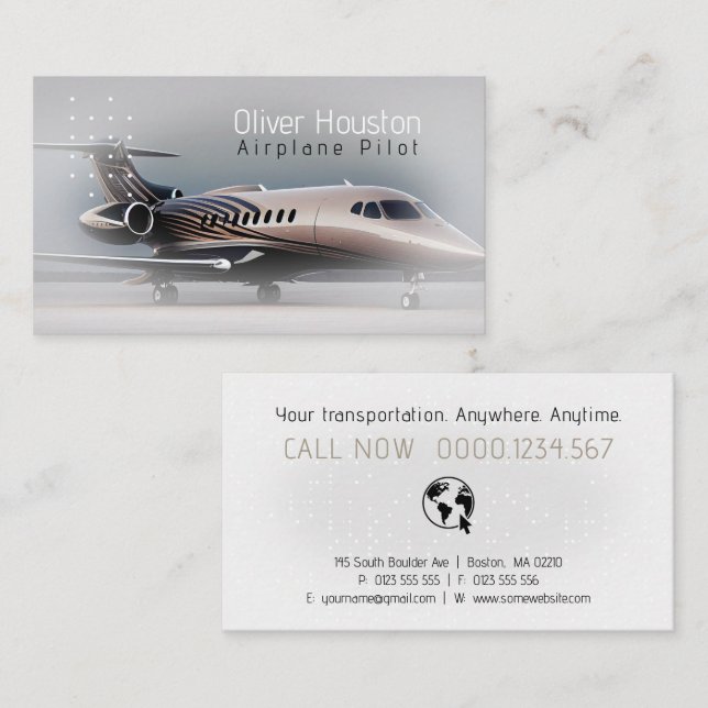 Aeroplane Pilot | Aviation Business Card (Front/Back)