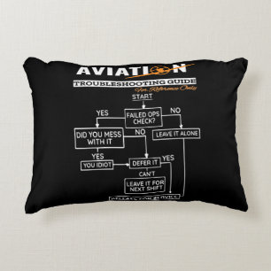 Aeroplane Pilot Aviation Trouble Shooting Guide Decorative Cushion