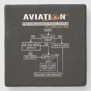 Aeroplane Pilot Aviation Trouble Shooting Guide Stone Coaster