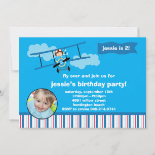 Aeroplane Pilot Birthday Party Invitation