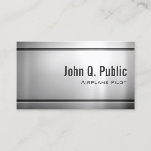 Aeroplane Pilot - Cool Stainless Steel Metal Business Card