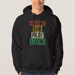 Aeroplane Pilot Dad Father Vintage Retro Husband D Hoodie