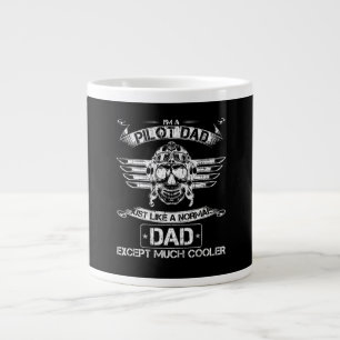 Aeroplane Pilot Dad Just Normal But Much Cooler Da Large Coffee Mug