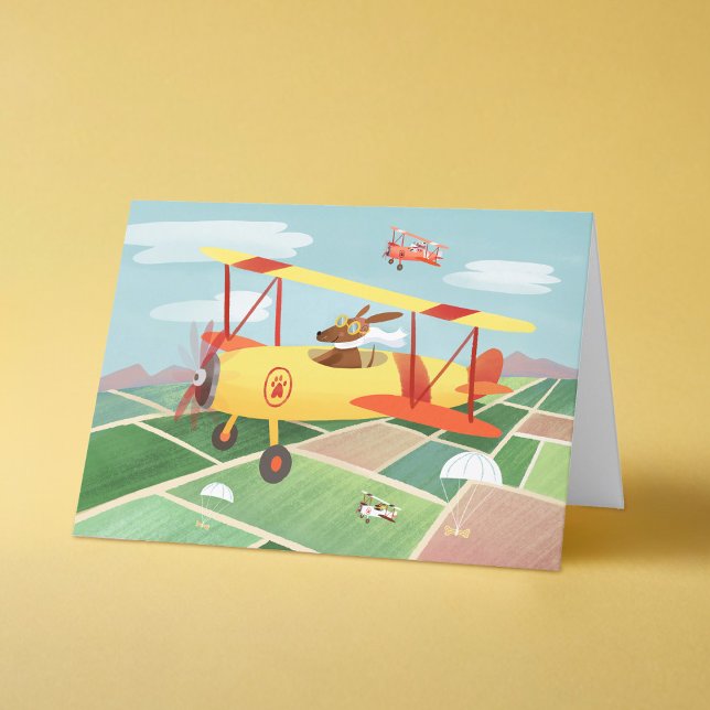 Aeroplane Pilot Dogs Father's Day  Card (Creator Uploaded)