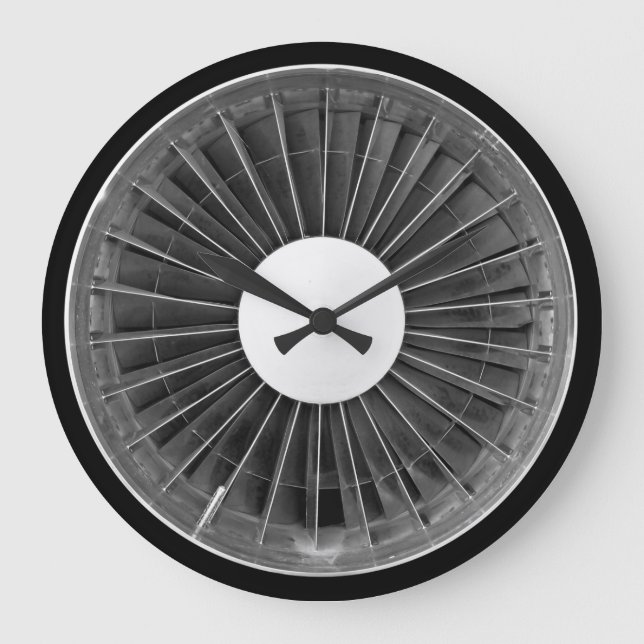 Aeroplane Pilot Engine Turbine Wall Clock (Front)
