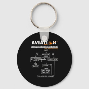 Aeroplane Pilot  Funny Pilot Troubleshooting Guide Key Ring