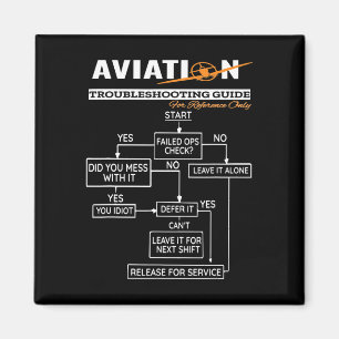 Aeroplane Pilot Funny Pilot Troubleshooting Guide Magnet