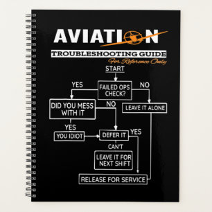 Aeroplane Pilot Funny Pilot Troubleshooting Guide Planner