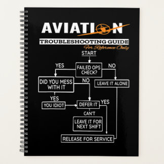 Aeroplane Pilot  Funny Pilot Troubleshooting Guide Planner