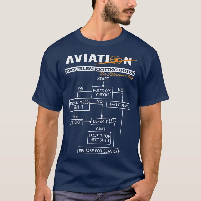 Aeroplane Pilot  Funny Pilot Troubleshooting T-Shirt (Front)