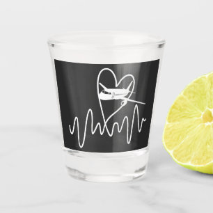 Aeroplane Pilot Heartbeat Flying Shot Glass
