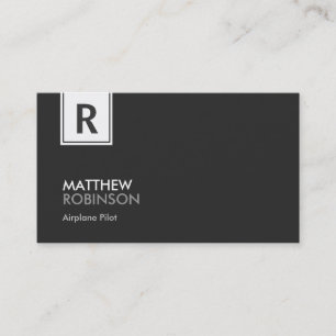 Aeroplane Pilot - Modern Classy Monogram Business Card