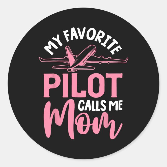 Aeroplane Pilot Mum Plane Aviation Mum Mothers Day Classic Round Sticker (Front)