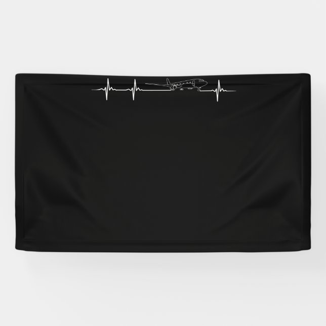 Aeroplane Pilot Pilot Heartbeat Banner (Horizontal)